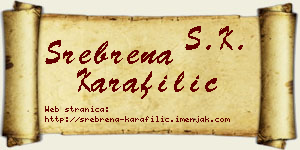 Srebrena Karafilić vizit kartica